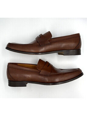 Bexley Davies Brown Leather Loafers Men's US 12 EU 45 Blake Stitch Dress Shoes